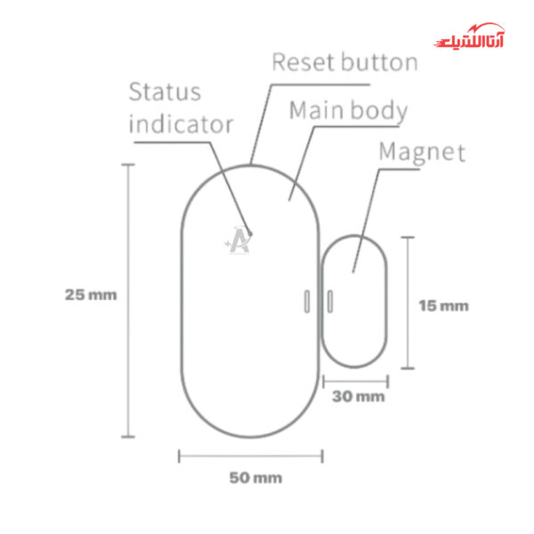 سنسور 2 در 1 درب و پنجره و شدت نور Zigbee Tuya نستک سری Environ