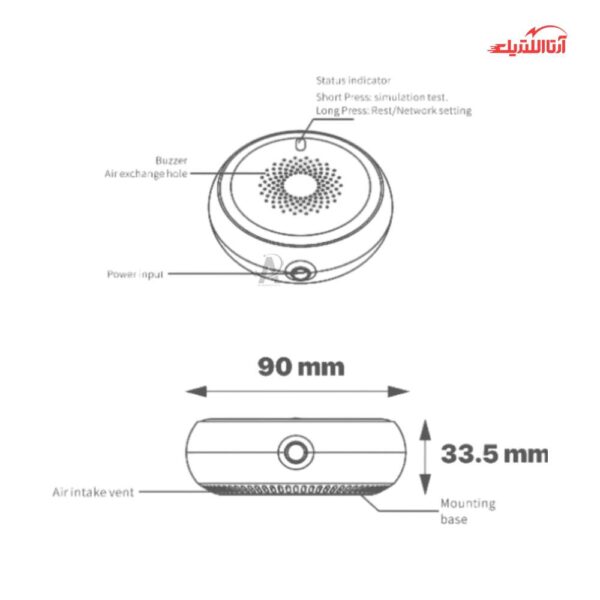 سنسور تشخیص گاز Zigbee Tuya نستک سری Environ