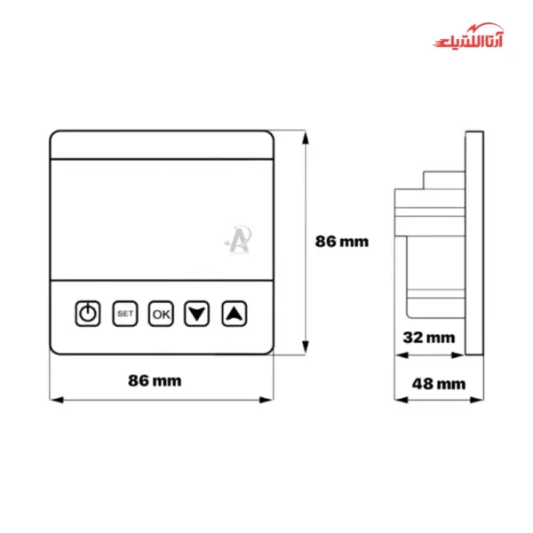 ترموستات هوشمند لمسی با کنترل IR نستک سری AirNest مدل HY08AC