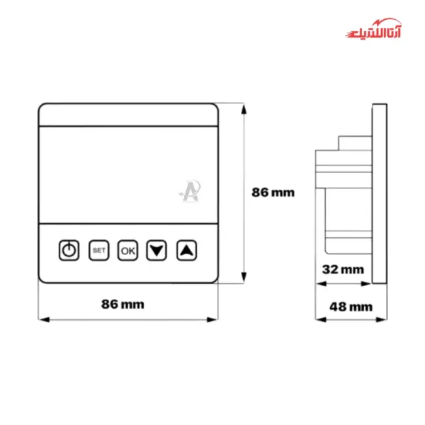 ترموستات هوشمند لمسی WiFi Tuya نستک سری AirNest مدل HY08AC