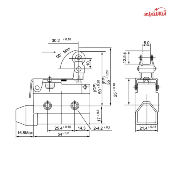 لیمیت سوئیچ قاب دار اهرمی قرقره دار CNTD مدل CZ-7144