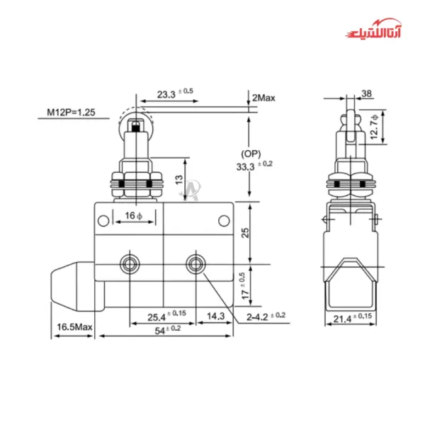 لیمیت سوئیچ قاب دار فشاری قرقره دار CNTD مدل CZ-7311