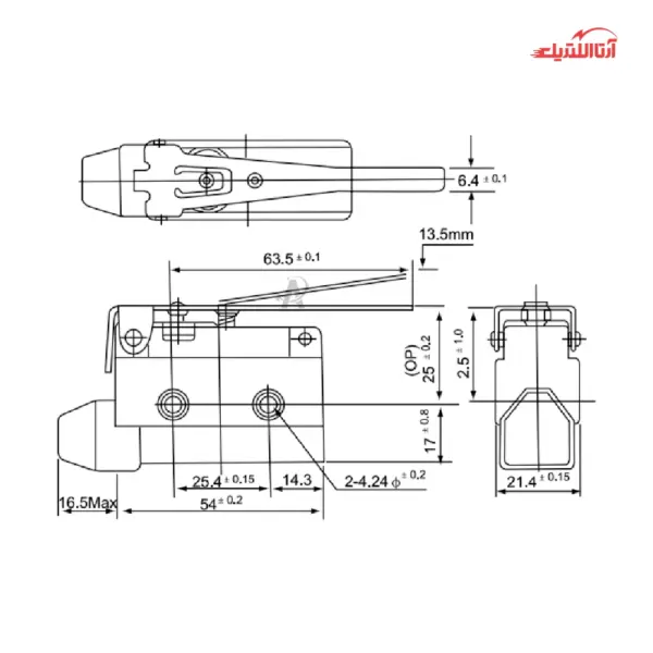 لیمیت سوئیچ قاب دار اهرمی CNTD مدل CZ-7120