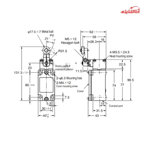 لیمیت سوئیچ تیپ سنگین طرح تله CNTD مدل C4B-4115N
