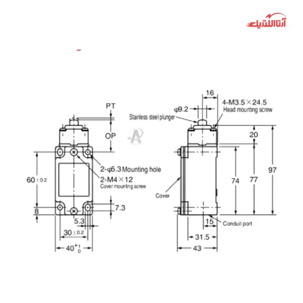 لیمیت سوئیچ تیپ سنگین طرح تله CNTD مدل C4B-4170N