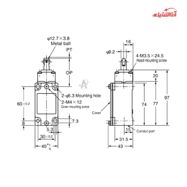 لیمیت سوئیچ تیپ سنگین طرح تله CNTD مدل C4B-4171N