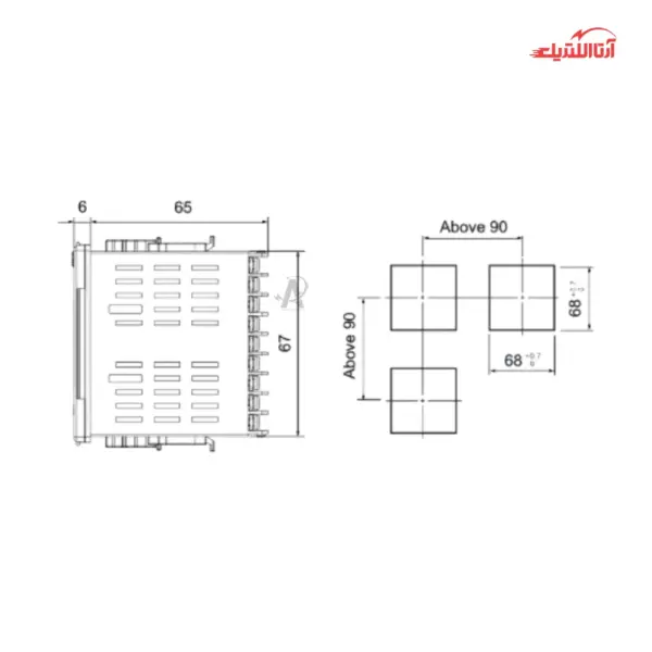 ترموستات دیجیتال 72*72 CNTD کد CTN4M-462P