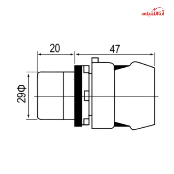 شستی استپ چراغدار قطر 22 CNTD کد C2PIF