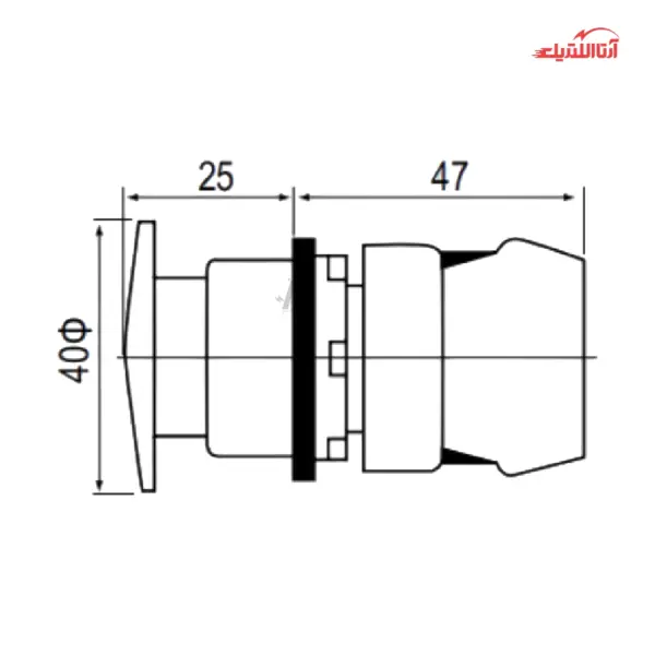 شستی قارچی ساده قطر 22 CNTD مدل C2PNM4