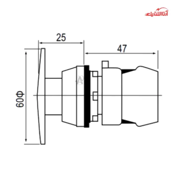 شستی قارچی قفل شو با کلگی قطر CNTD 60 مدل C3PNR6