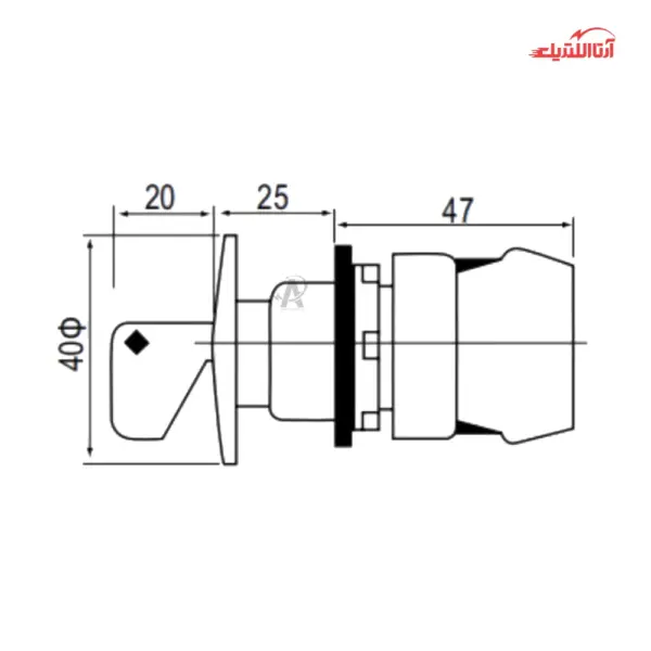 شستی قارچی قفل شو سوئیچ دار با کلگی قطر 40 CNTD مدل C2PNKM4