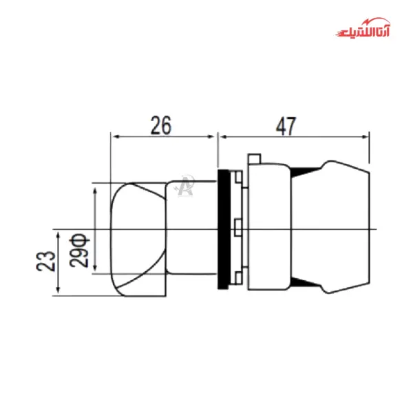 کلید دو طرفه استارتی قطر 22 CNTD مدل C2SNL-T3