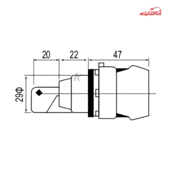 کلید دو طرفه سوئیچ دار CNTD مدل C2SNK-F3