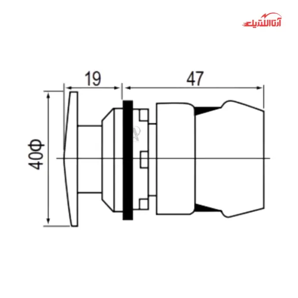 شستی قارچی ساده قطر 30 CNTD مدل C3PNM4