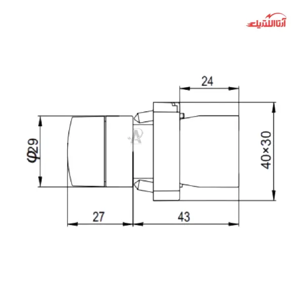 کلید فرمان دو طرفه دسته کوتاه CNTD مدل CB2-BD33