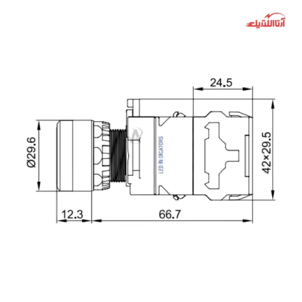 شاستی استارت چراغ دار 220 ولت CNTD مدل LA38-11PND
