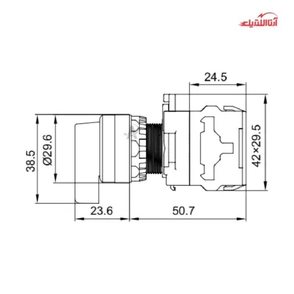 کلید فرمان دو طرفه دسته کوتاه استارتی CNTD مدل LA38-20X33Q3