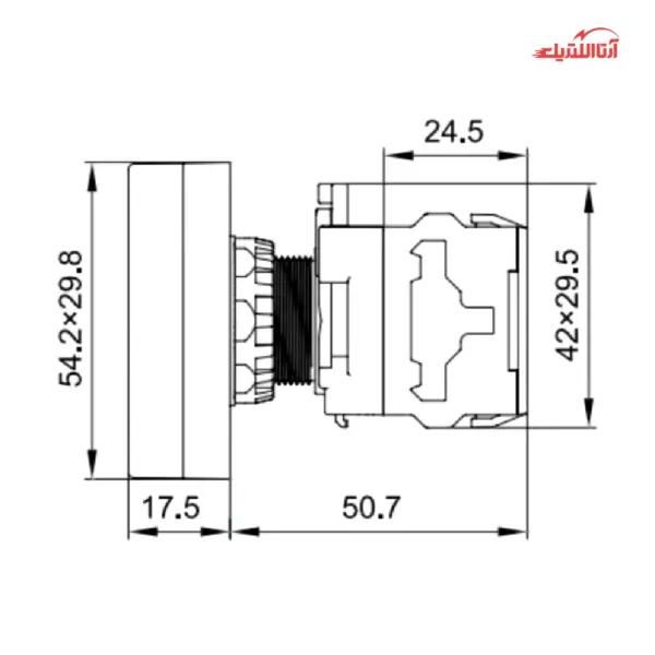 شستی دوبل چراغدار با لامپ زرد 220 ولت CNTD مدل LA38-11PNSW/Q3/YE220