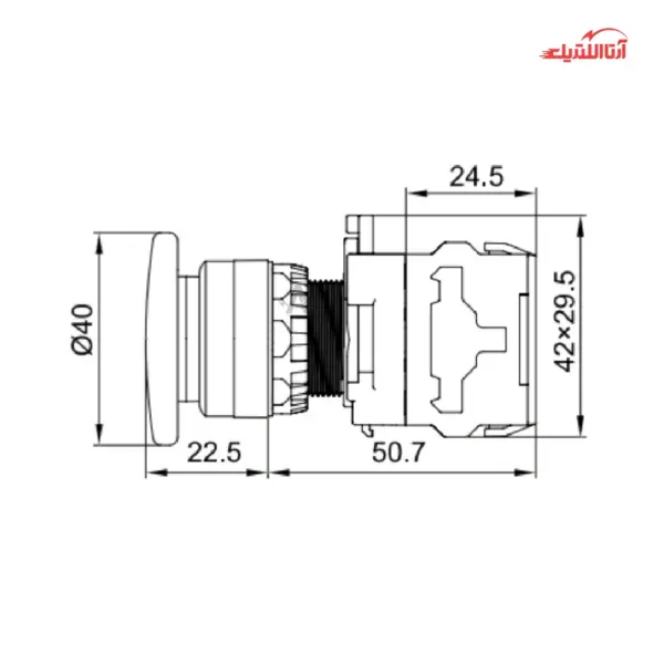شستی قارچی ساده CNTD مدل LA38-11M40-Q3