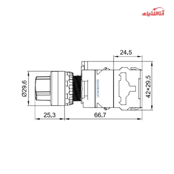 کلید فرمان یک طرفه چراغدار CNTD مدل LA38-11XD21-Q3/RD220