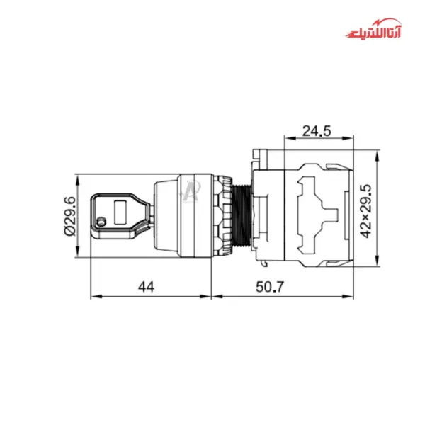 کلید فرمان دو طرفه سوئیچ دار CNTD مدل LA38-20Y31L3