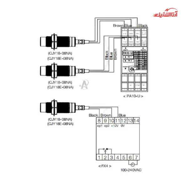 سنسور القایی سربلند 8mm کابلی 3 سیم CNTD مدل CJY08E-02