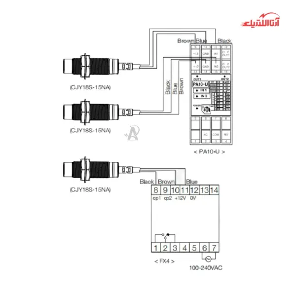 سنسور القایی سربلند 8mm کابلی 3 سیم CNTD مدل CJY08S-03