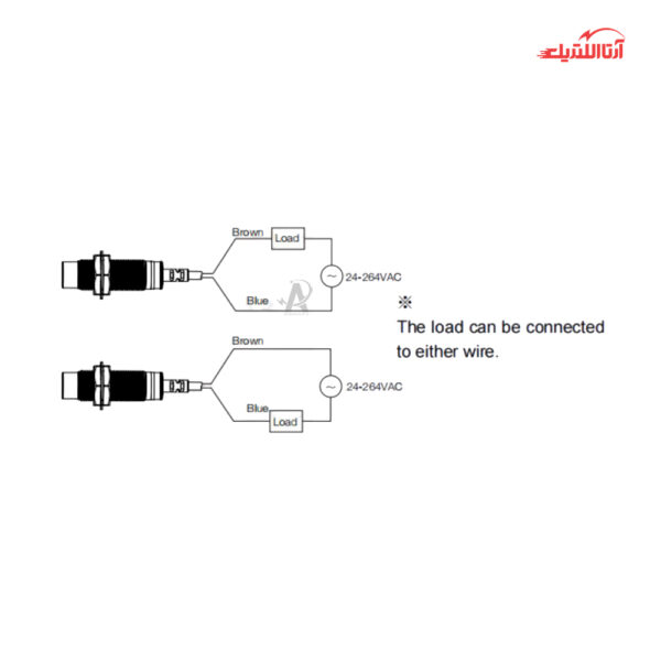 سنسور القایی سرتخت 18mm کابلی 2 سیم AC برند CNTD مدل CJY18E-05