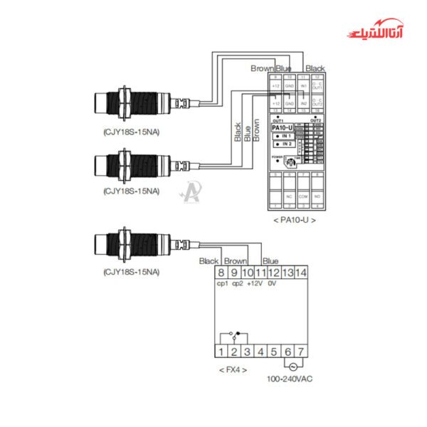 سنسور القایی سربلند 18mm کابلی 3 سیم CNTD مدل CJY18S-15