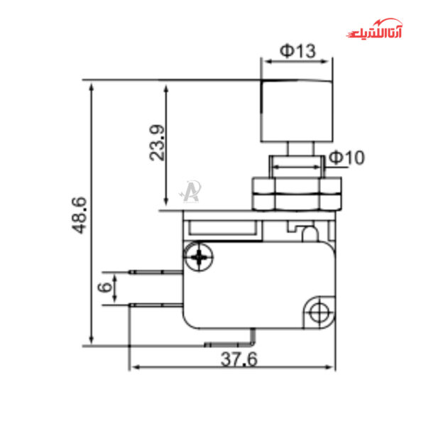 میکروسوئیچ فشاری با مهره نصبی CNTD مدل CMV10P-D
