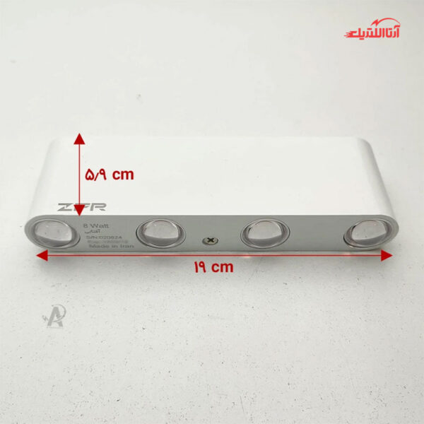 چراغ دیواری دکوراتیو 8 در 1 وات دو طرفه مستطیل ZFR