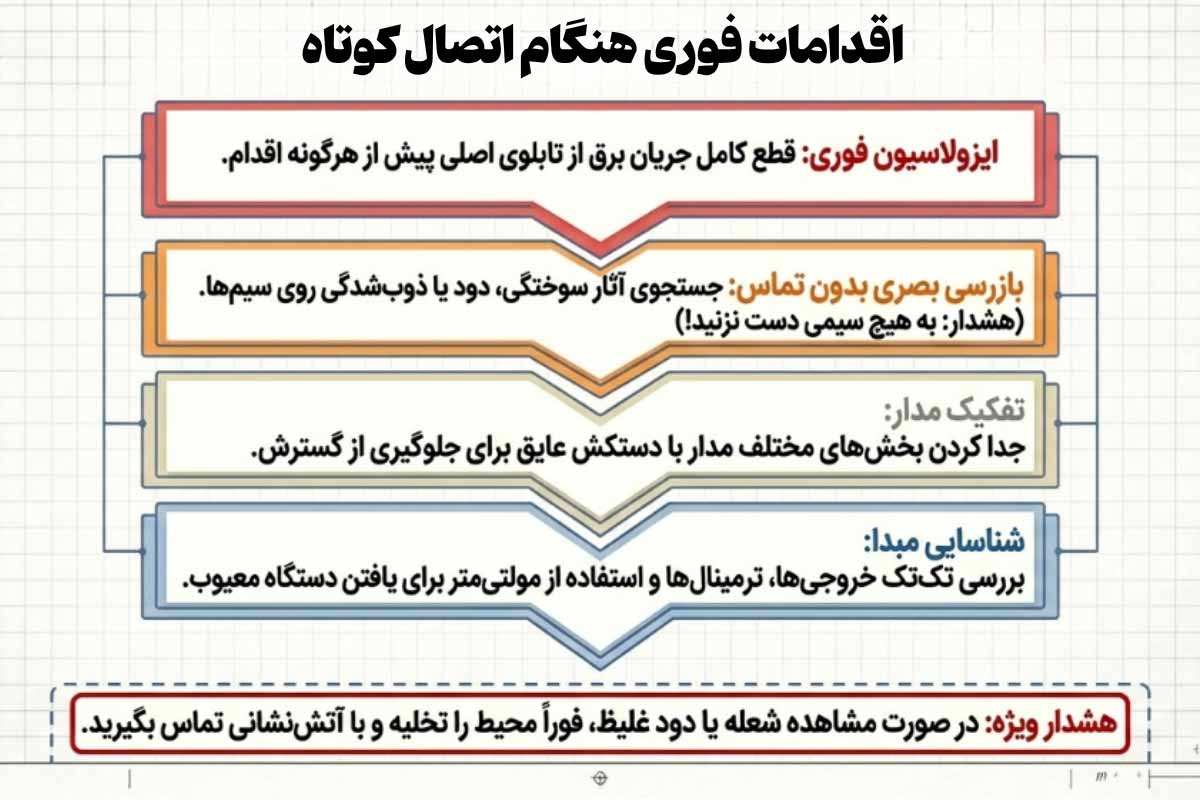 اقدامات لازم بعد از اتصال کوتاه