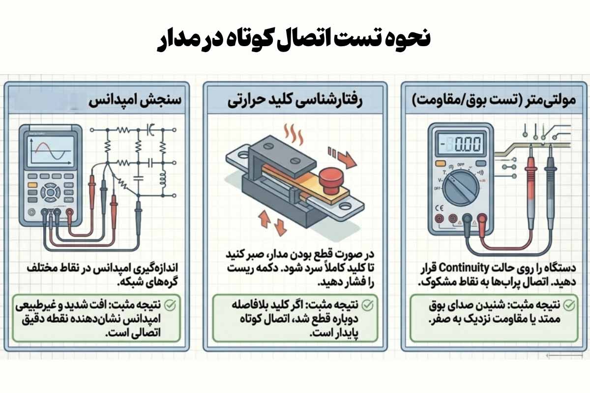 نحوه تست اتصال کوتاه