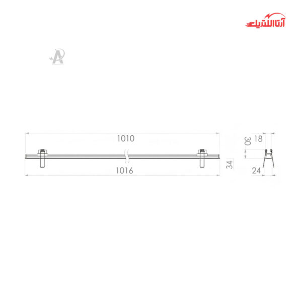 چراغ خطی توکار 22 وات 1.5 سانتی متر آلتون رای مدل درنیکا WL51