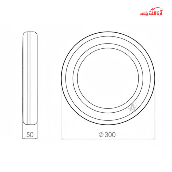 پنل سقفی روکار 44 وات گرد آلتون رای مدل آیسان SN01