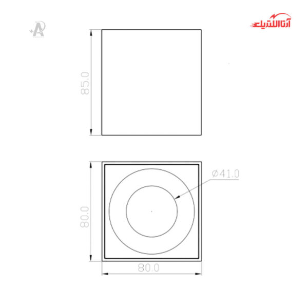 چراغ سقفی روکار 6 وات شعاع مدل SH‑1006F-6W