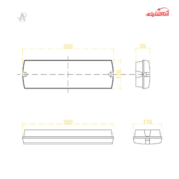 چراغ اضطراری 2.5 وات شعاع مدل SH‑5008‑Exit