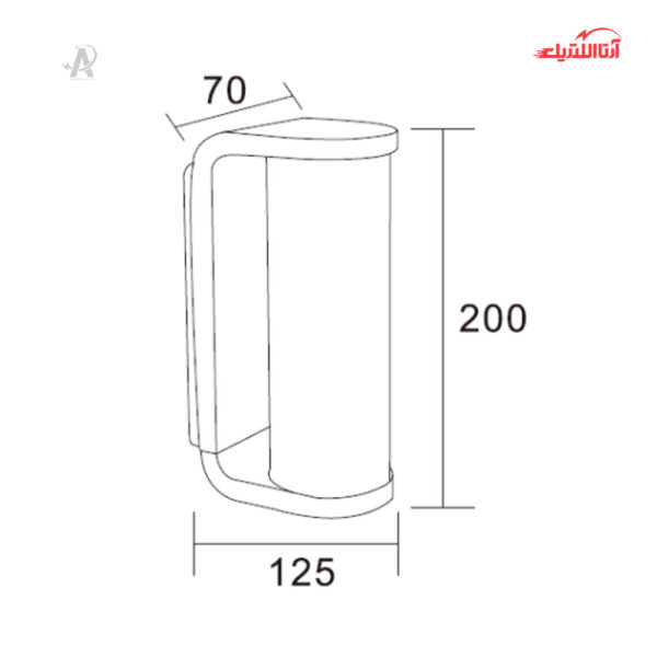 چراغ دیواری روکار 16 وات شعاع مدل SH‑2067‑16W
