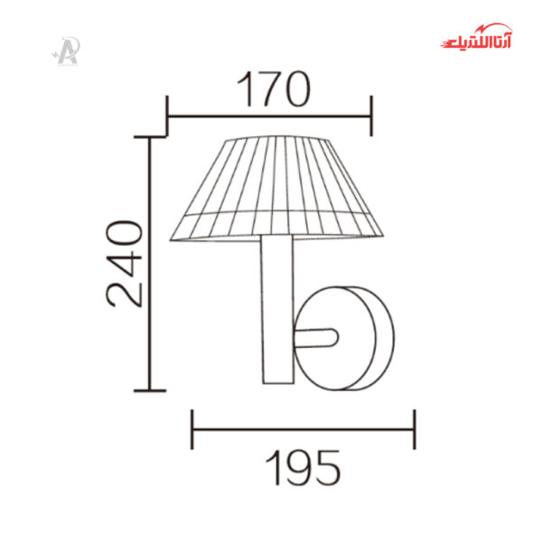 چراغ دیواری روکار 12 وات شعاع مدل SH‑2012‑12W