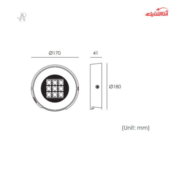 چراغ دفنی 24 وات شعاع مدل B4KA0958