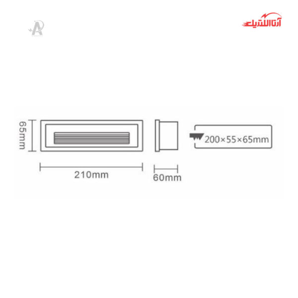 چراغ کنار پله‌ای 6 وات شعاع مدل SH-4006-6W
