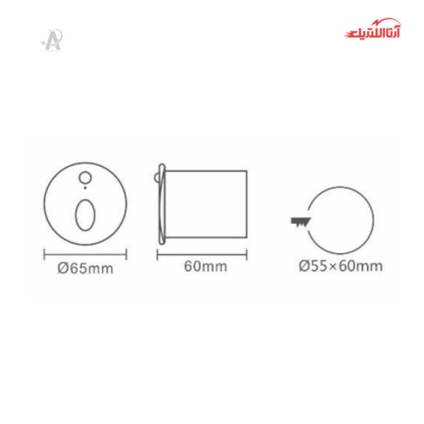 چراغ کنار پله‌ای 3 وات شعاع مدل SH-4002-3W