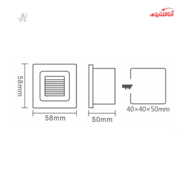 چراغ کنار پله‌ای 1 وات شعاع مدل SH-4001-1W