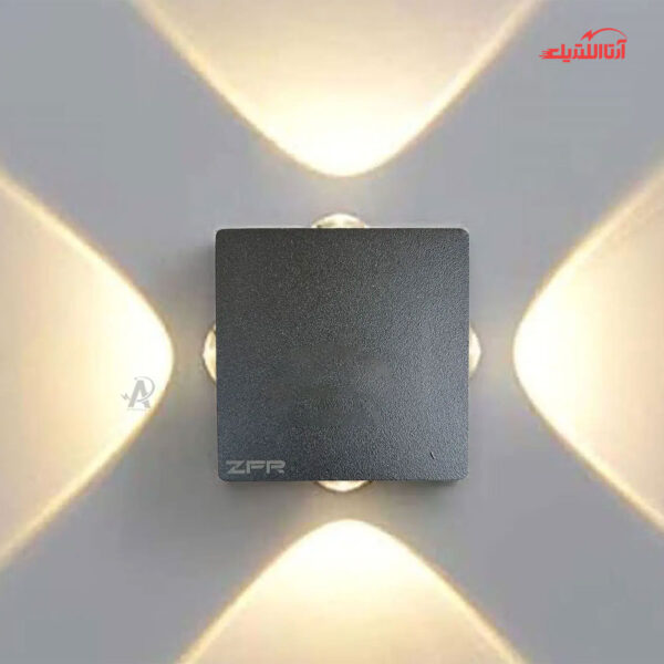 چراغ دیواری دکوراتیو 4 وات چهار طرفه مربع ZFR