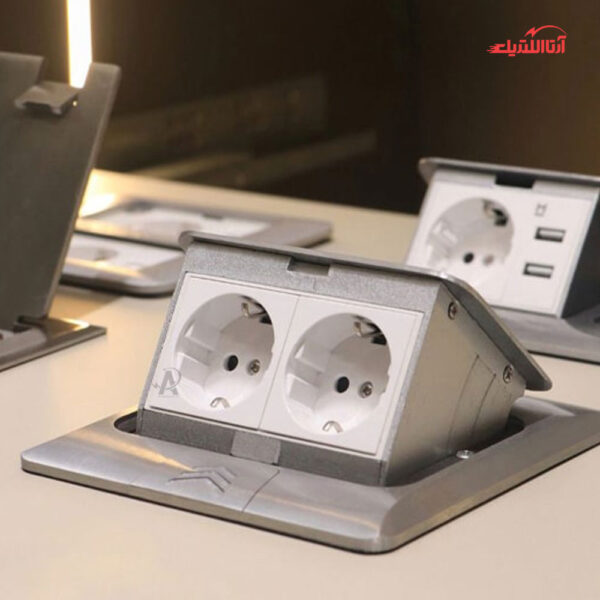 پریز کف توکار دو خانه ملونی مدل 10114