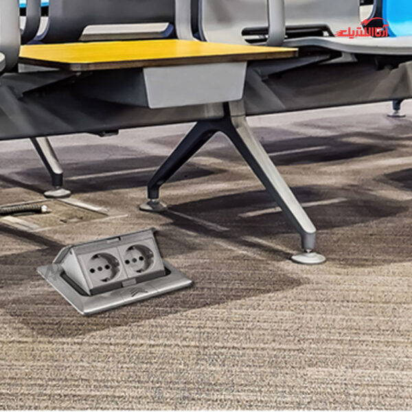 پریز کف توکار دو خانه ملونی مدل 10114