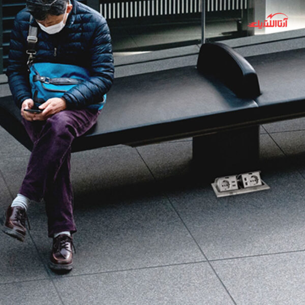 پریز کف توکار دو خانه ملونی مدل 10116