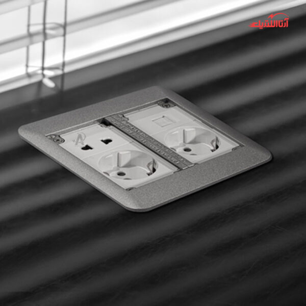 پریز کف توکار دو خانه ملونی مدل 10122 - تصویر 5