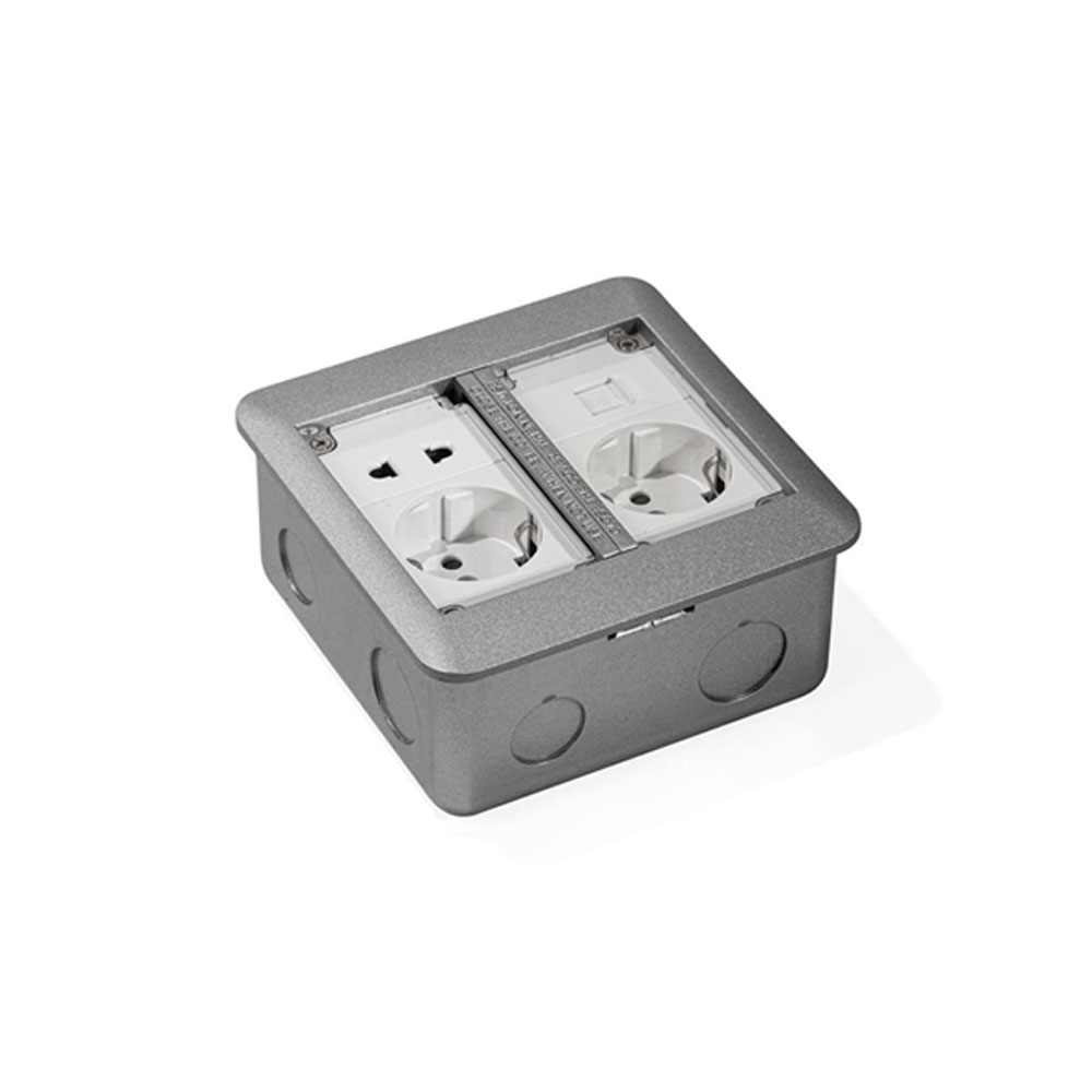 پریز کف توکار دو خانه ملونی مدل 10122