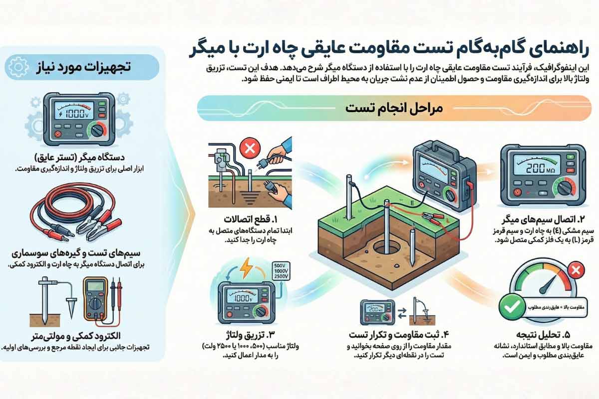 تست چاه ارت با میگر